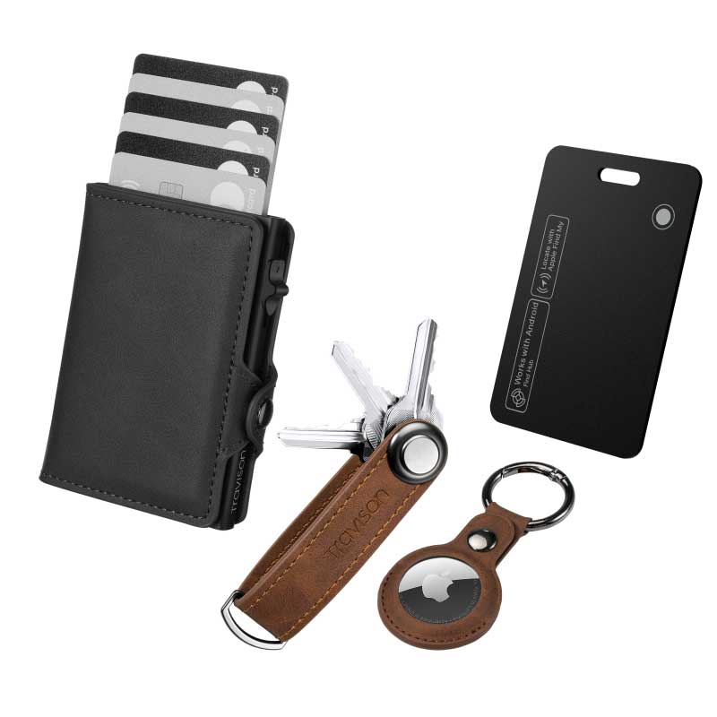 Smart Wallet + Key Organizer + Tracking Karte