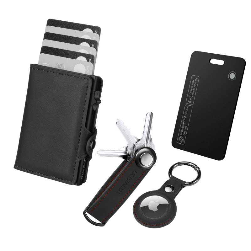 Smart Wallet + Key Organizer + Tracking Karte