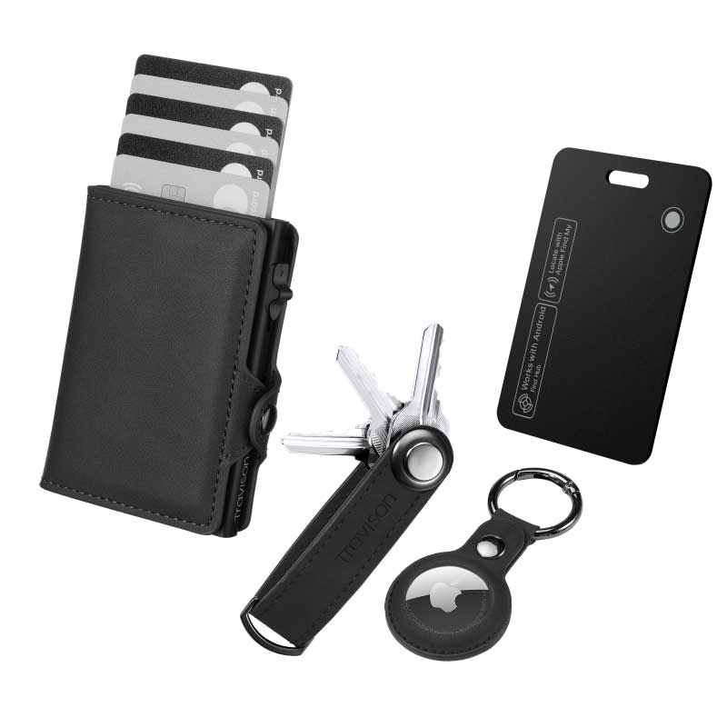 Smart Wallet + Key Organizer + Tracking Karte