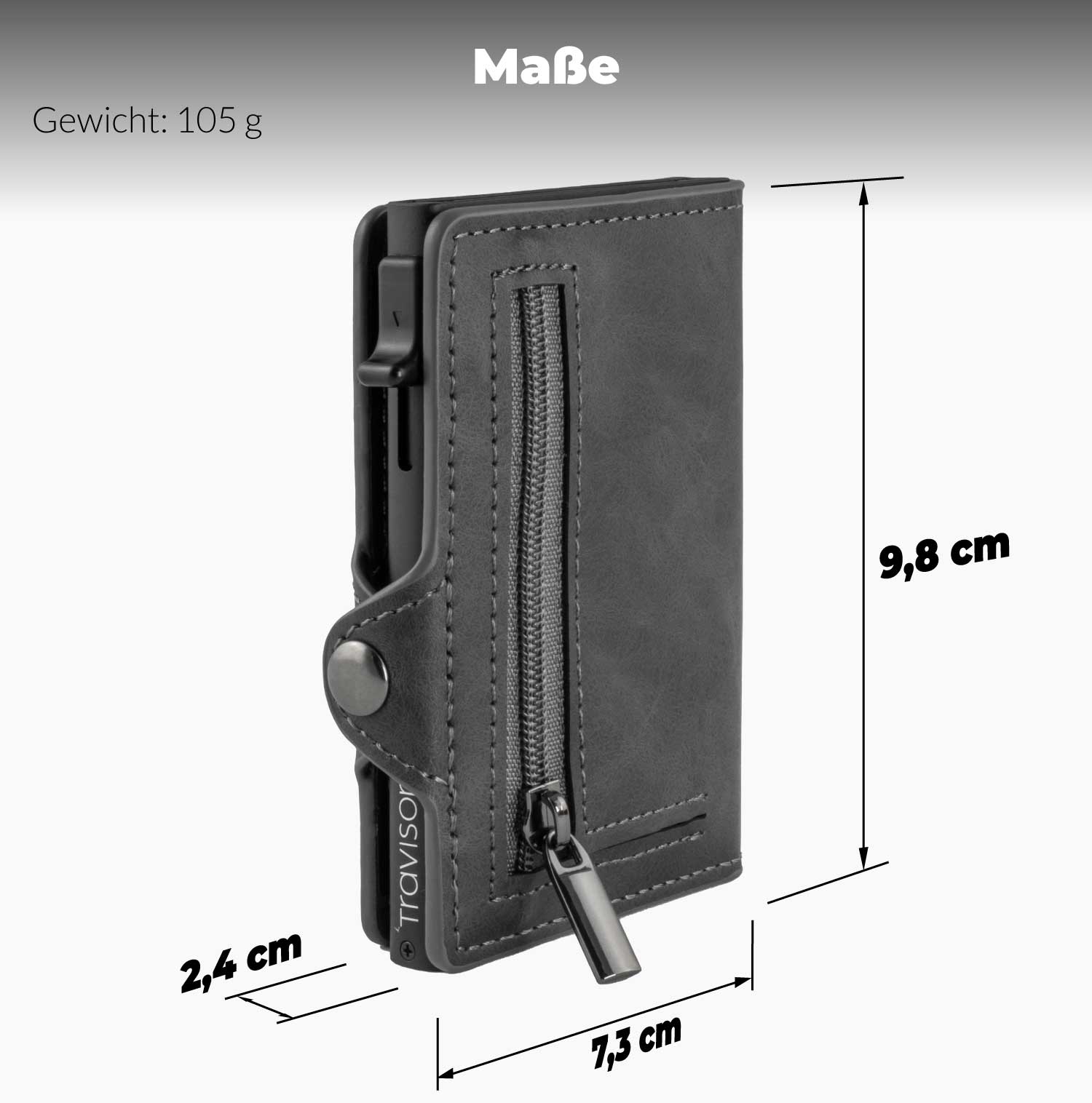 Smart Wallet in Grau Maße/Grau/Nein