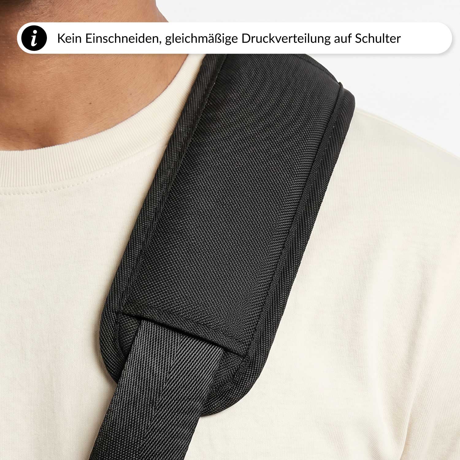 Hoher Tragekomfort, liegt angenehm auf der Schulter und verteilt die Last gleichmäßig