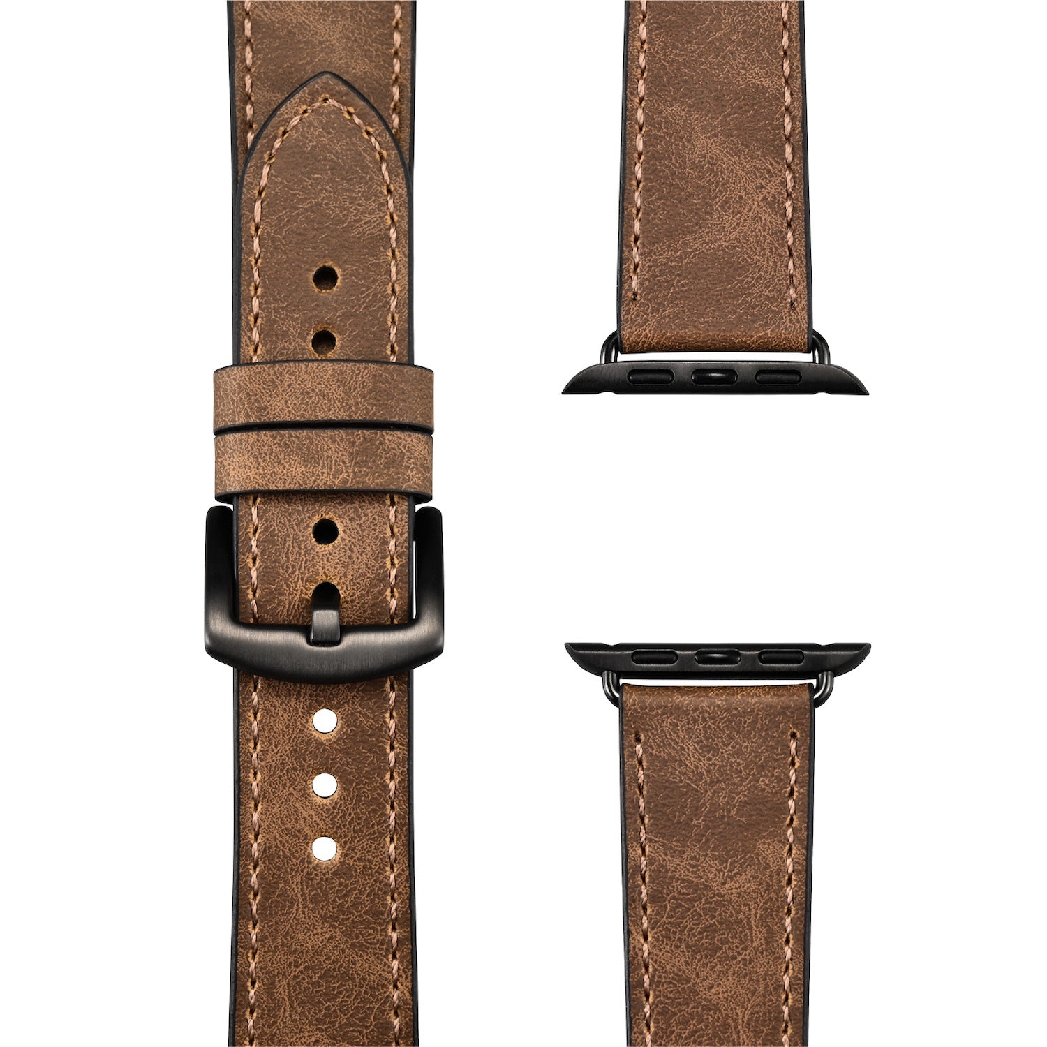 Armband für Apple Watch mit robuster Metallschnalle/Hellbraun