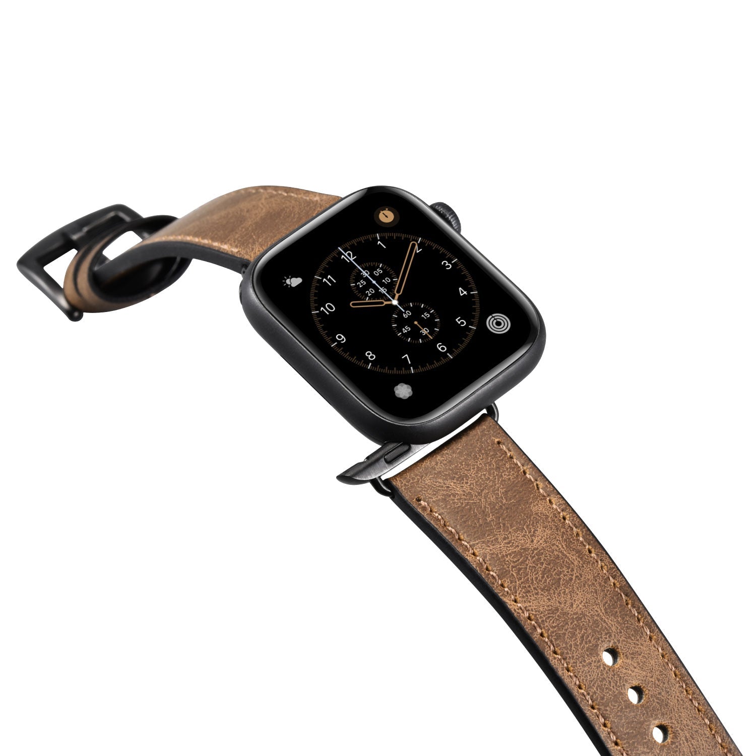 Abnehmbares Watchband aus veganem Leder/Hellbraun