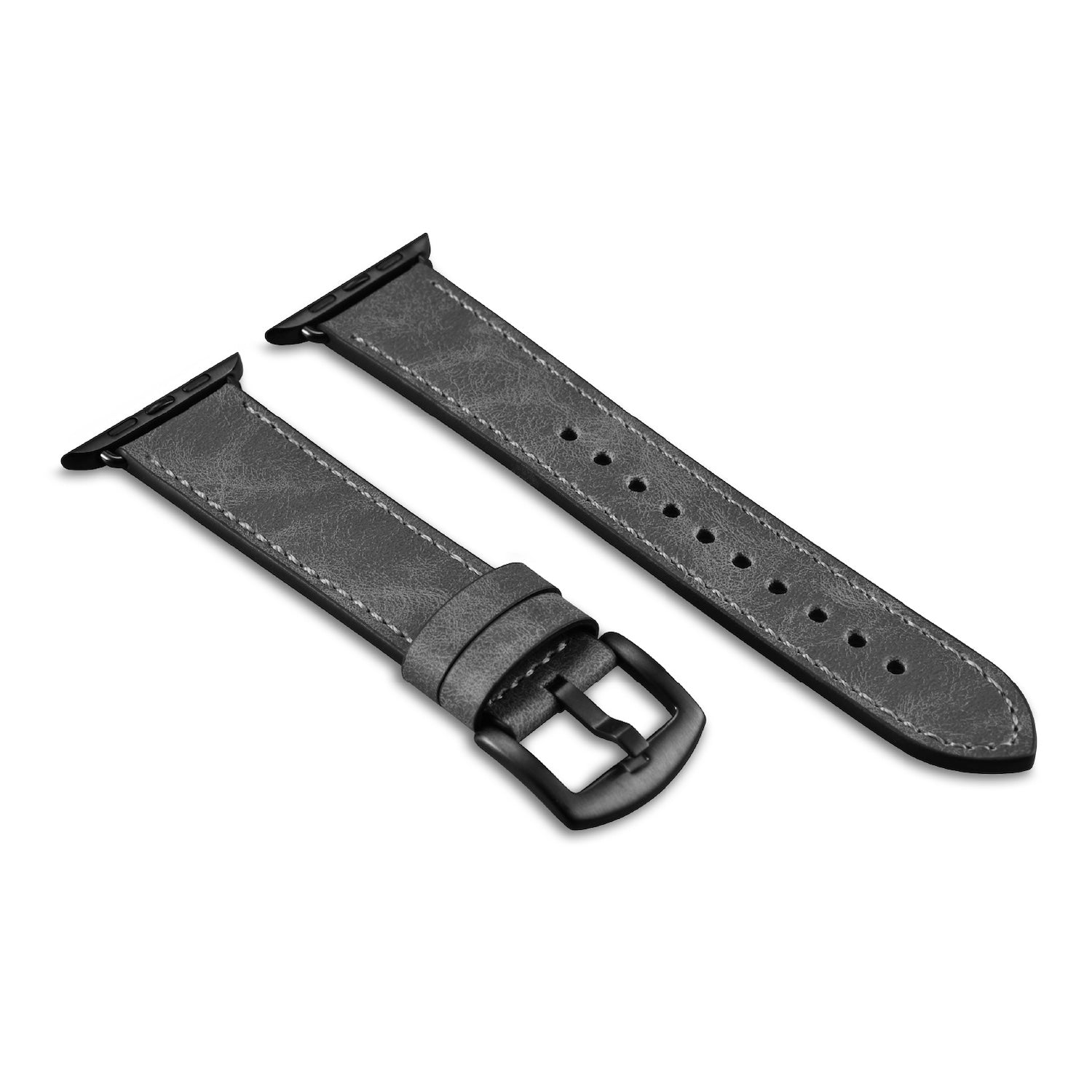 Hochwertiges Apple Watchband aus Leder/Grau