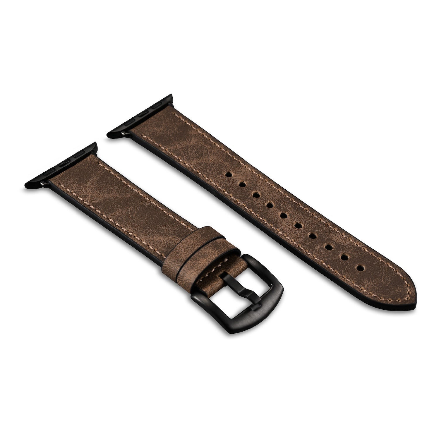 Apple Watchbänder aus hochwertigem veganem Leder/Braun