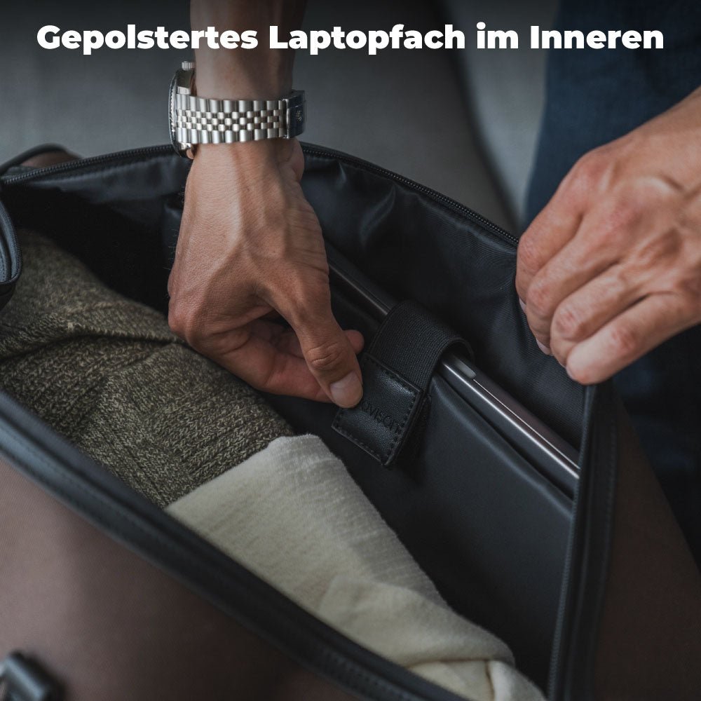 Business-Reisetasche von Travison mit gepolstertem Laptopfach/Braun